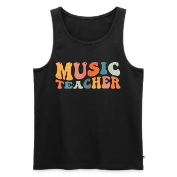 Groovy Music Teacher Musician Lessons - Men's Premium Organic Tank Top - black - Front - Michal (187cm)