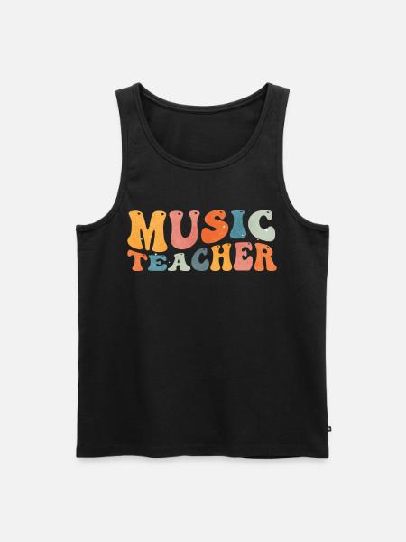 Groovy Musiklehrer Musiker Unterricht - Männer Premium Bio Tank Top - Schwarz