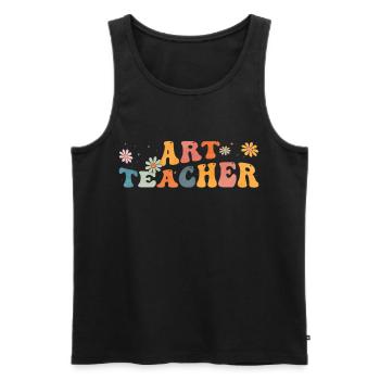Groovy Art Teacher Artiste Artiste Artiste Artistique - Débardeur bio Premium Homme - noir - Devant - AI Model Male 178 light (178cm)