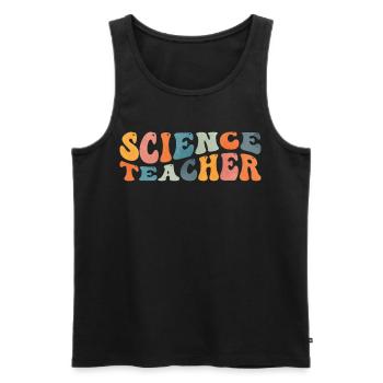 Groovy Science Enseignant Scientifique Enseignement - Débardeur bio Premium Homme - noir - Devant - Michal (187cm)