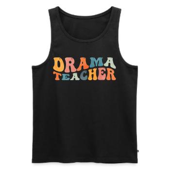 Groovy Drama Professeur de théâtre Théâtre Enseignement - Débardeur bio Premium Homme - noir - Devant - Michal (187cm)