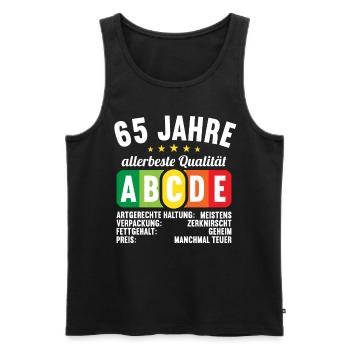 Lebensmittelampel Score 65 Jahre 65 Geburtstag - Männer Premium Bio Tank Top - Schwarz - Vorne - AI Model Male 178 light (178cm)