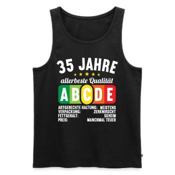 Lebensmittelampel Score 35 Jahre 35 Geburtstag - Männer Premium Bio Tank Top - Schwarz - Vorne - Michal (187cm)