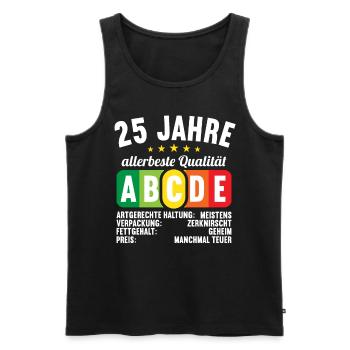 Lebensmittelampel Score 25 Jahre 25 Geburtstag - Männer Premium Bio Tank Top - Schwarz - Vorne - Michal (187cm)