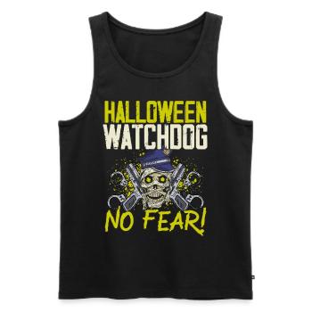 Chien de garde d’Halloween, n’ayez crainte! Policier Halloween - Débardeur bio Premium Homme - noir - Devant - Michal (187cm)