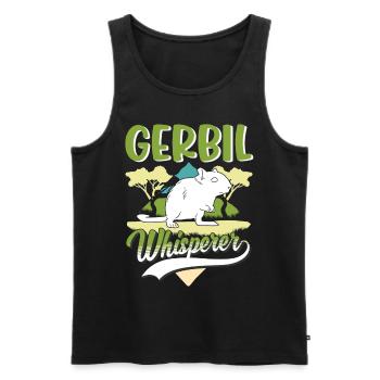 Gerbil Whisperer Racing Rat Cadeau Gerbille - Débardeur bio Premium Homme - noir - Devant - Michal (187cm)
