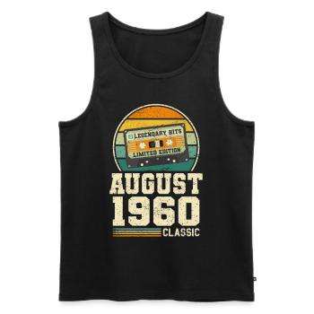 63rd Birthday August Vintage 1960 Vintage - Men's Premium Organic Tank Top - black - Front - Michal (187cm)