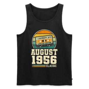 67th Birthday August Vintage 1956 Vintage - Men's Premium Organic Tank Top - black - Front - AI Model Male 178 light (178cm)