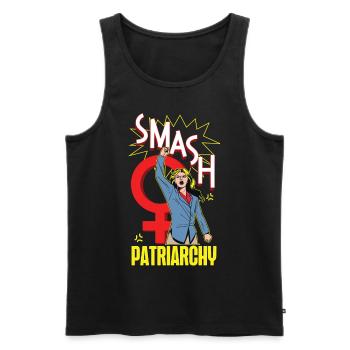 Feminist Smash Patriarchy - Männer Premium Bio Tank Top - Schwarz - Vorne - AI Model Male 178 light (178cm)