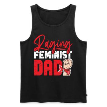 Feminist Raging Feminist Dad - Männer Premium Bio Tank Top - Schwarz - Vorne - Michal (187cm)