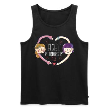 Feminist Fight Patriarchy - Männer Premium Bio Tank Top - Schwarz - Vorne - AI Model Male 178 light (178cm)