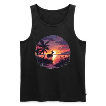 Tiere Ziegen Sonnenuntergangn Ziege Tierliebhaber - Männer Premium Bio Tank Top - Schwarz - Vorne - Michal (187cm)