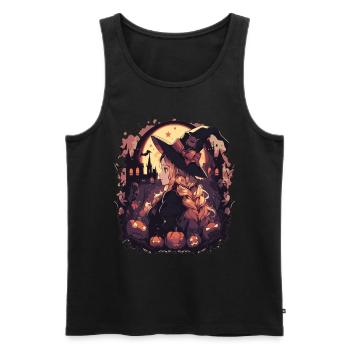Witches Halloween Witch Pumpkin Halloween Party - Men's Premium Organic Tank Top - black - Front - Michal (187cm)