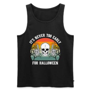 Gruseliges Halloween-Design mit Totenschädel Sonne - Männer Premium Bio Tank Top - Schwarz - Vorne - Michal (187cm)