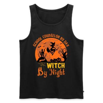 Halloween Witch Moon for School Principal and Teacher - Men's Premium Organic Tank Top - black - Front - Michal (187cm)