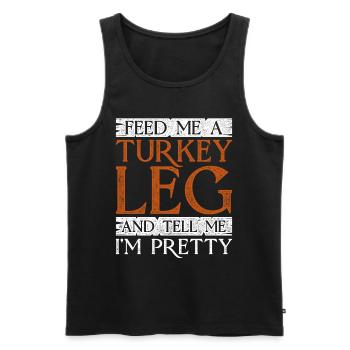 Mittelalterfest Feed Me A Turkey Leg - Männer Premium Bio Tank Top - Schwarz - Vorne - Michal (187cm)