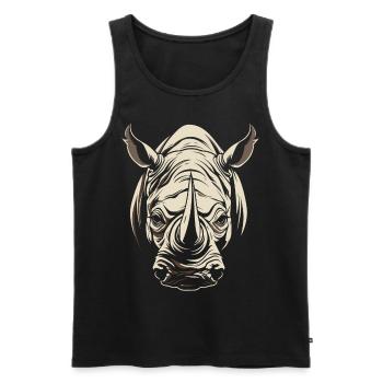 Rhino Africa Animal Motif Wildlife Animal Safari - Men's Premium Organic Tank Top - black - Front - AI Model Male 178 light (178cm)
