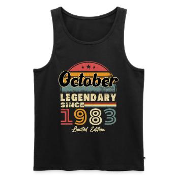 Vintage Retro Oktober 1983 Geburtstagsgeschenk - Männer Premium Bio Tank Top - Schwarz - Vorne - Michal (187cm)