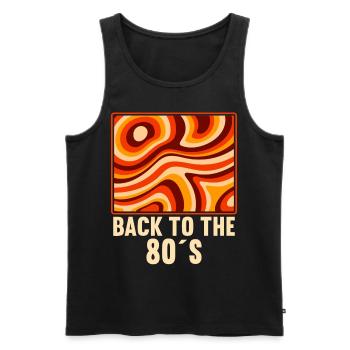 80s Themed Party Back to the 80s Costume - Men's Premium Organic Tank Top - black - Front - AI Model Male 178 light (178cm)