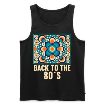 80s Themed Party Back to the 80s Costume - Men's Premium Organic Tank Top - black - Front - AI Model Male 178 light (178cm)