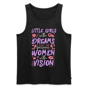 Petites filles féministes avec des rêves - Débardeur bio Premium Homme - noir - Devant - AI Model Male 178 light (178cm)