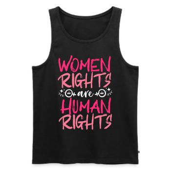 Feminist Women's Rights Are Human - Männer Premium Bio Tank Top - Schwarz - Vorne - Michal (187cm)