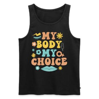 Feminist My Body My Choice - Men's Premium Organic Tank Top - black - Front - Michal (187cm)