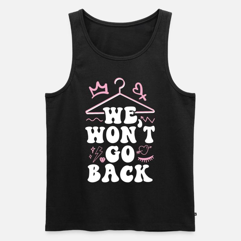 Feminist We Won't Go Back - Männer Premium Bio Tank Top - Schwarz