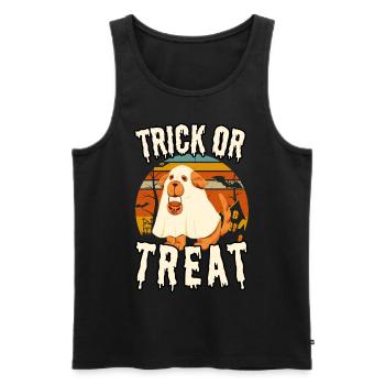 Trick or Treat Halloween chien avec déguisement - Débardeur bio Premium Homme - noir - Devant - Michal (187cm)