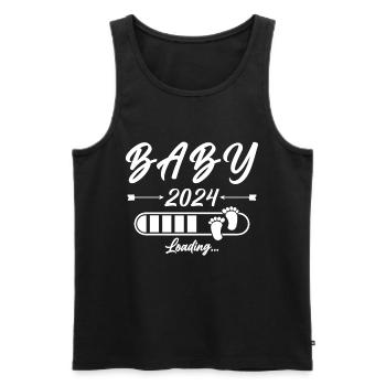 Baby 2024 loading - Männer Premium Bio Tank Top - Schwarz - Vorne - Michal (187cm)