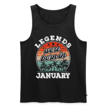 Januar Geburtstag Januar Geboren Legende Geschenk - Männer Premium Bio Tank Top - Schwarz - Vorne - Michal (187cm)