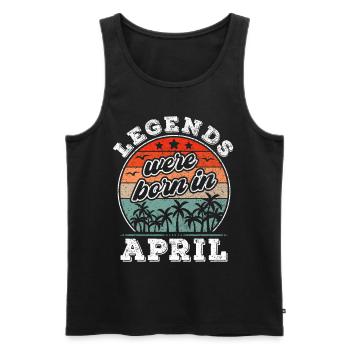 April Birthday April Born Legend Gift - Men's Premium Organic Tank Top - black - Front - Michal (187cm)