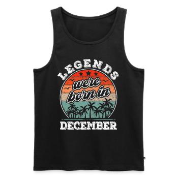 Décembre Anniversaire né en Décembre Légende - Débardeur bio Premium Homme - noir - Devant - Michal (187cm)