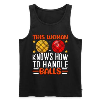 Funny Bocce Game - Men's Premium Organic Tank Top - black - Front - Michal (187cm)