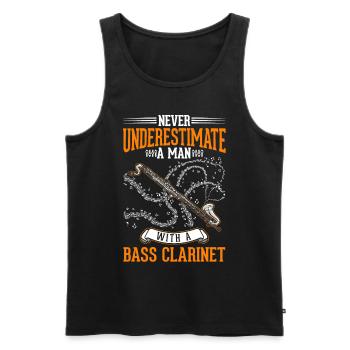 clarinettiste basse homme clarinettiste basse - Débardeur bio Premium Homme - noir - Devant - AI Model Male 178 light (178cm)