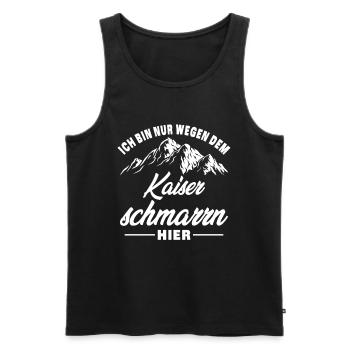 Ich Bin Nur Wegen Dem Kaiserschmarrn Hier - Berge - Männer Premium Bio Tank Top - Schwarz - Vorne - Michal (187cm)