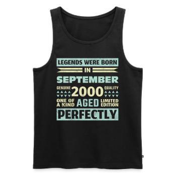 23. Geburtstag August Jahrgang 2000 Vintage - Männer Premium Bio Tank Top - Schwarz - Vorne - Michal (187cm)