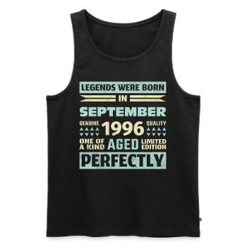 27th Birthday August Vintage 1996 Vintage - Men's Premium Organic Tank Top - black - Front - Michal (187cm)