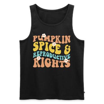 Feminist Pumpkin Spice & - Männer Premium Bio Tank Top - Schwarz - Vorne - AI Model Male 178 light (178cm)