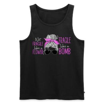 Feminist Not Fragile Like A Flower - Männer Premium Bio Tank Top - Schwarz - Vorne - AI Model Male 178 light (178cm)