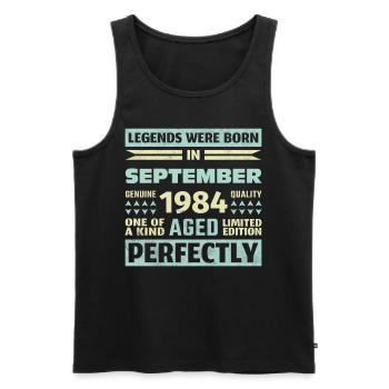 39th Birthday August Vintage 1984 Vintage - Men's Premium Organic Tank Top - black - Front - Michal (187cm)