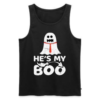 He's My Boo - Lustges Halloween Partner Kostüm - Männer Premium Bio Tank Top - Schwarz - Vorne - Michal (187cm)