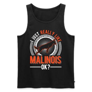 Belgian Malinois Mechelse Herder - Men's Premium Organic Tank Top - black - Front - AI Model Male 178 light (178cm)