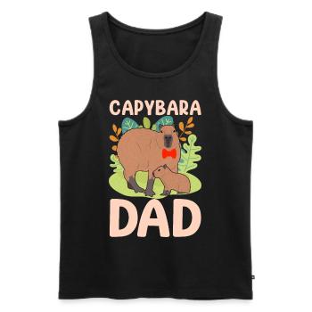 Lustiges Capybara Papa Papa - Männer Premium Bio Tank Top - Schwarz - Vorne - AI Model Male 178 light (178cm)