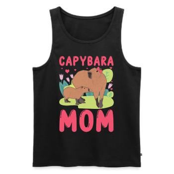 Drôle Capybara Mama Mami - Débardeur bio Premium Homme - noir - Devant - AI Model Male 178 light (178cm)