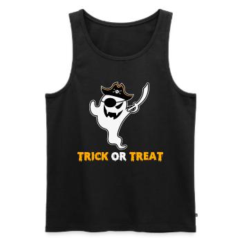 Halloween Fun: Pirate Ghost Trick Or Treat - Men's Premium Organic Tank Top - black - Front - AI Model Male 178 light (178cm)