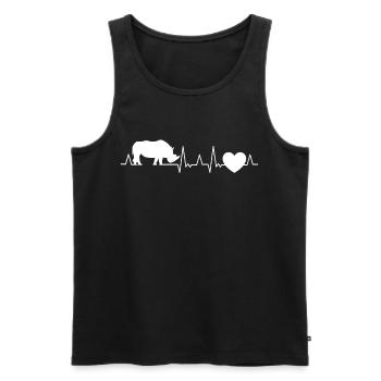 Nashorn Herzschlag Rhino - Männer Premium Bio Tank Top - Schwarz - Vorne - AI Model Male 178 light (178cm)