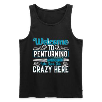 Pen Turning Kit - Men's Premium Organic Tank Top - black - Front - AI Model Male 178 light (178cm)