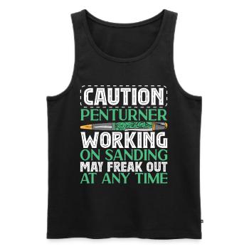 Pen Turning Kit - Men's Premium Organic Tank Top - black - Front - AI Model Male 178 light (178cm)