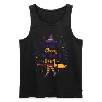 Creepin' It Classy Schaurig-schönes Halloween - Männer Premium Bio Tank Top - Schwarz - Vorne - Michal (187cm)